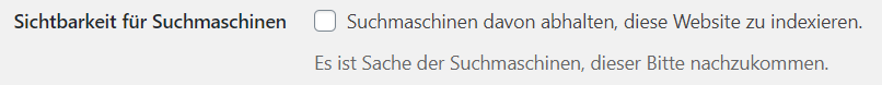 Die Sichtbarkeitseinstellung in WordPress