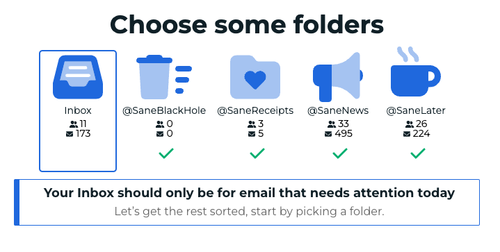 AI email assistant allows you to select folders for sorting emails