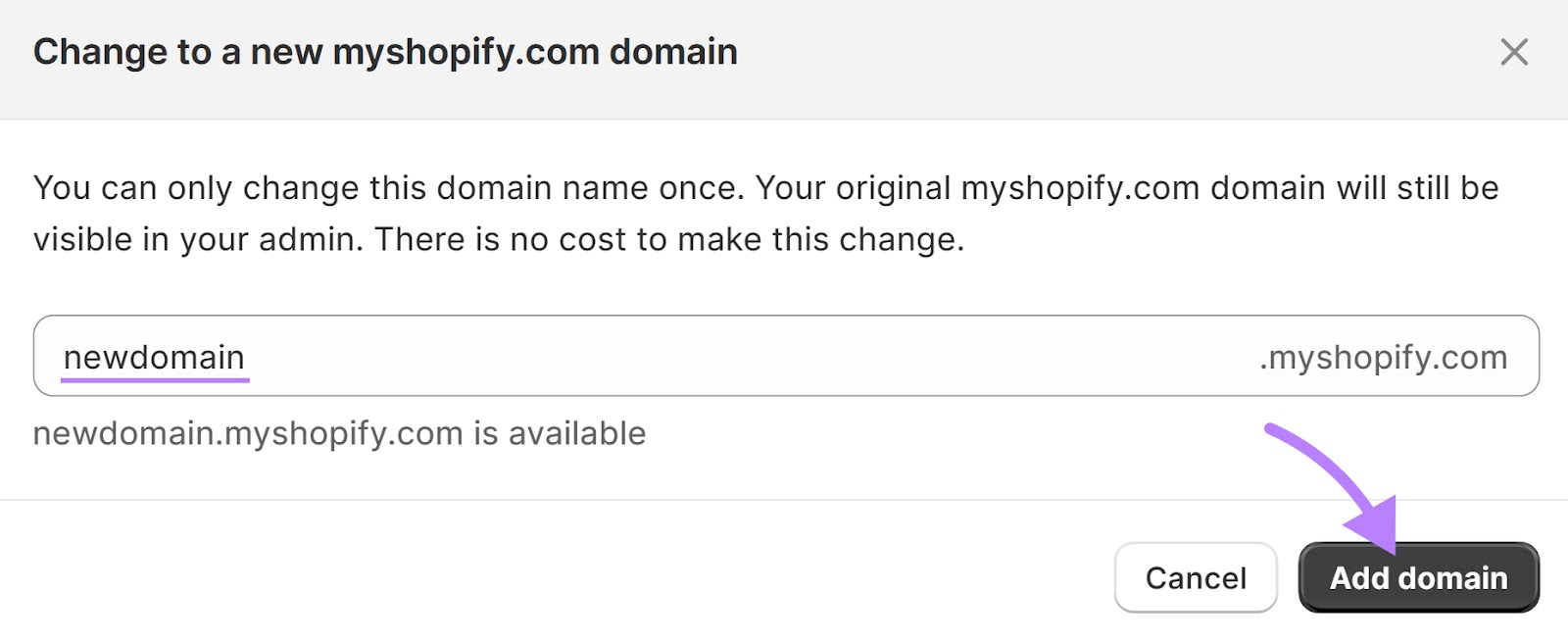 Add new domain in your Shopify admin