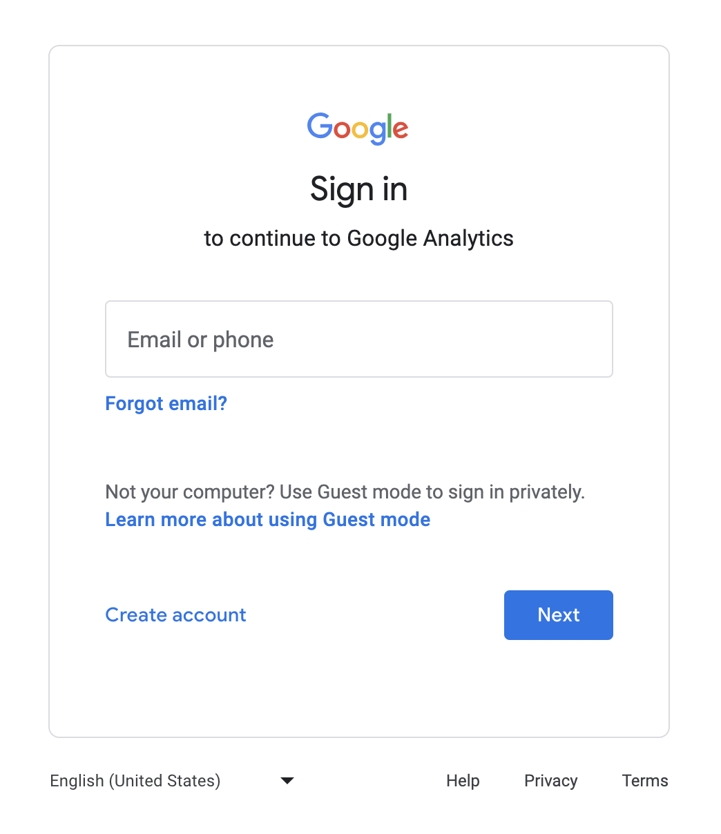 Google account log-in