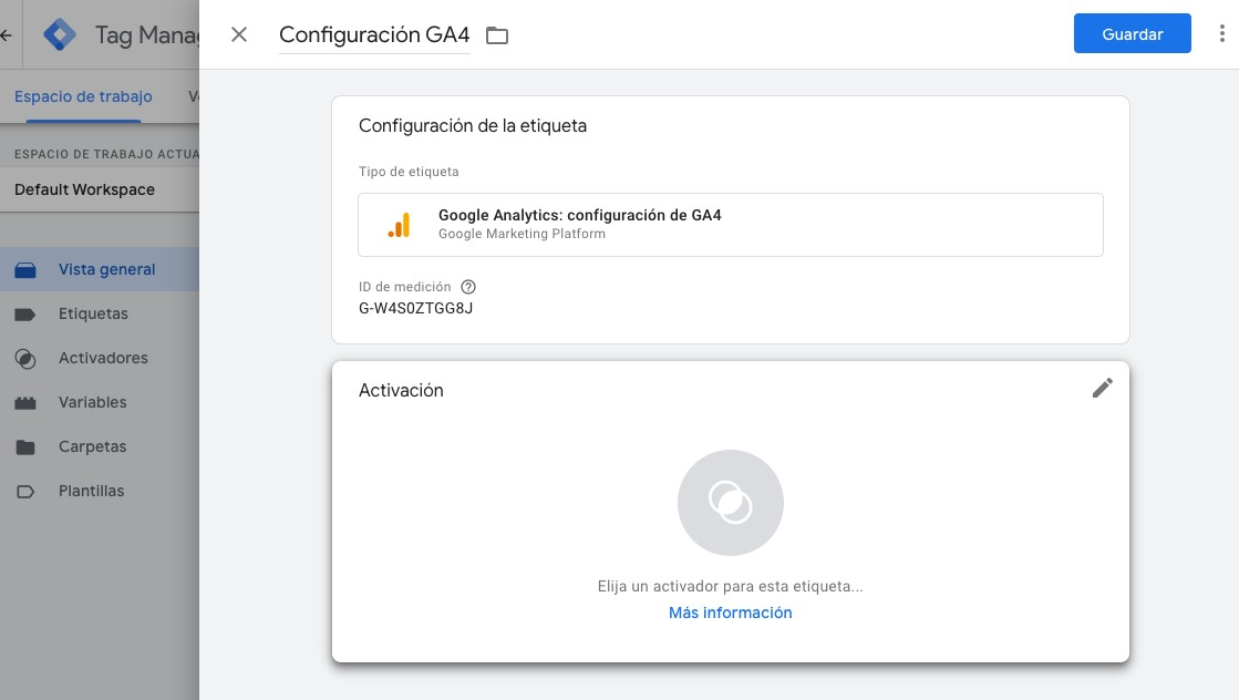 Activar la configuración en GA4