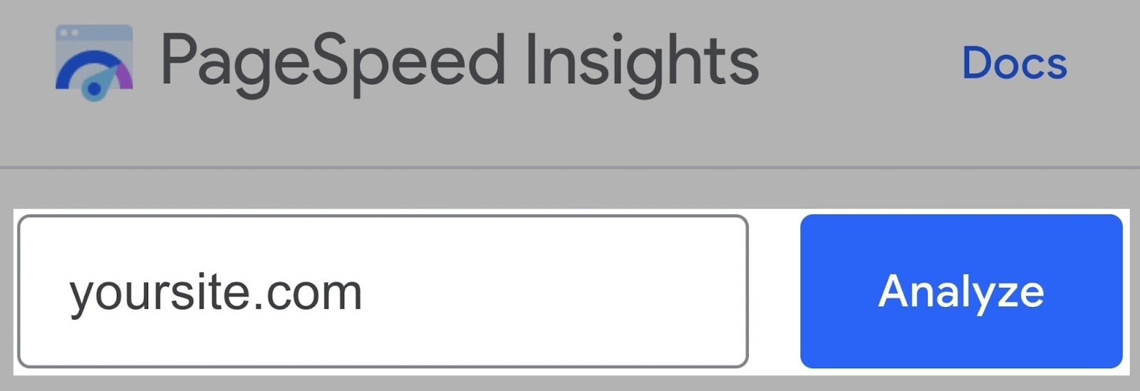 PageSpeed Insights tool