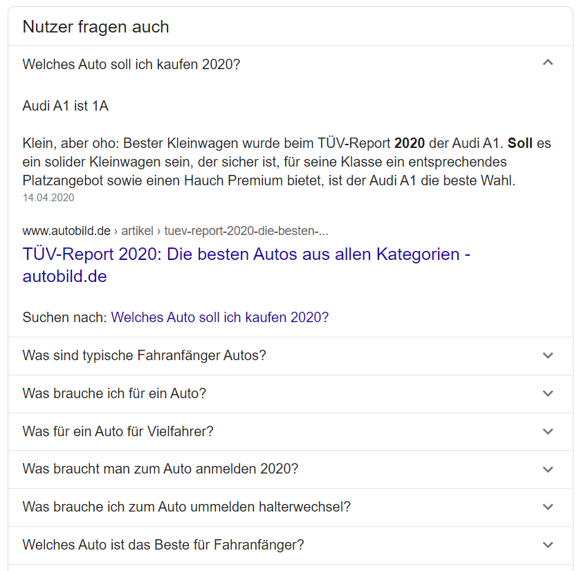 Google-Suche: Nutzer fragen auch