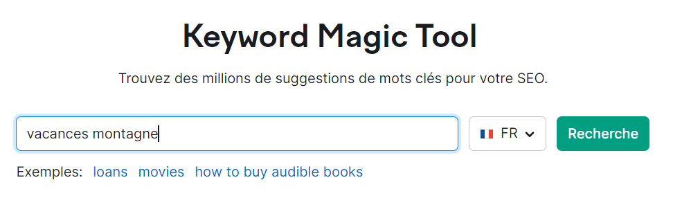 Keyword Magic Tool de Semrush