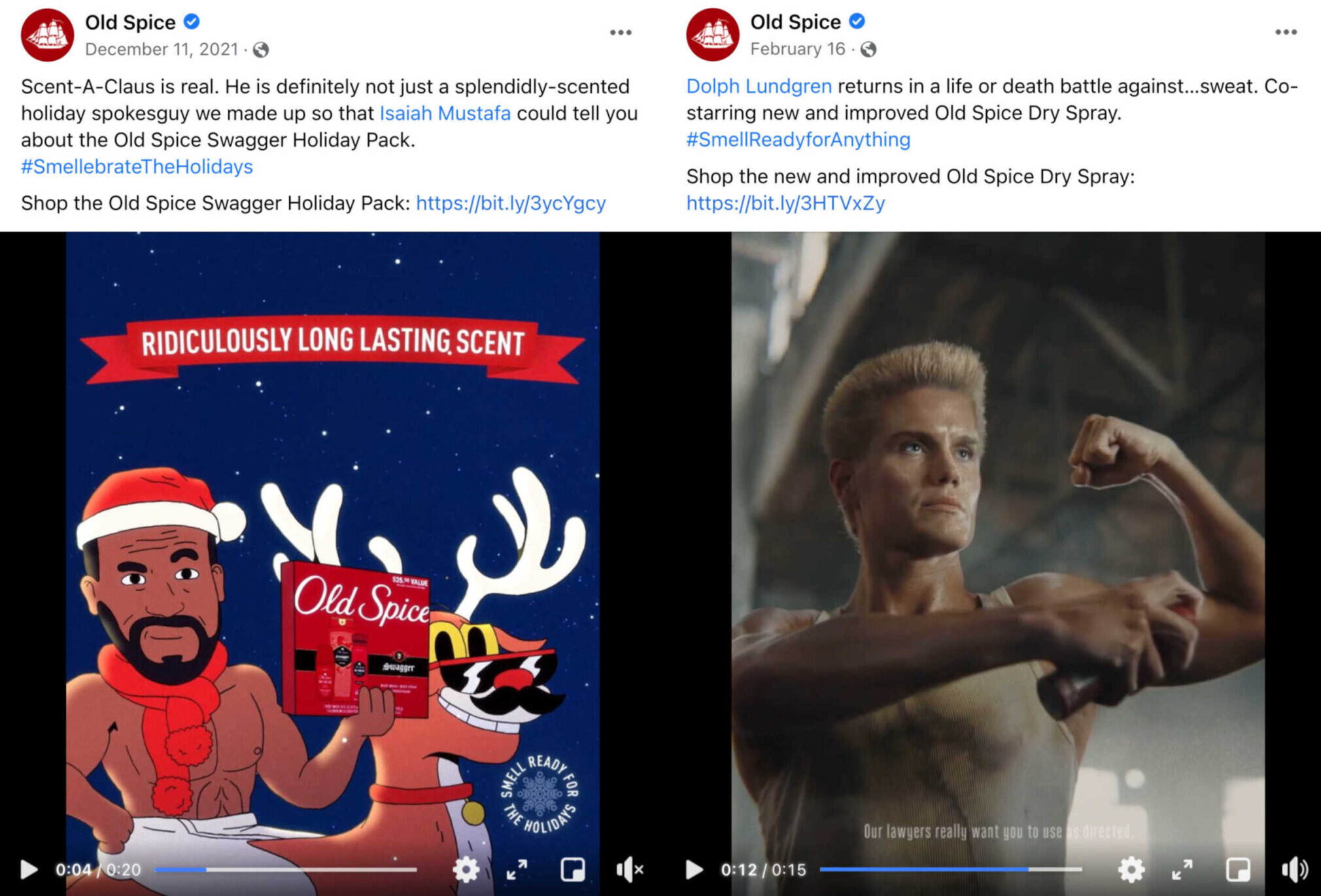 Publicaciones de Old Spice en Facebook