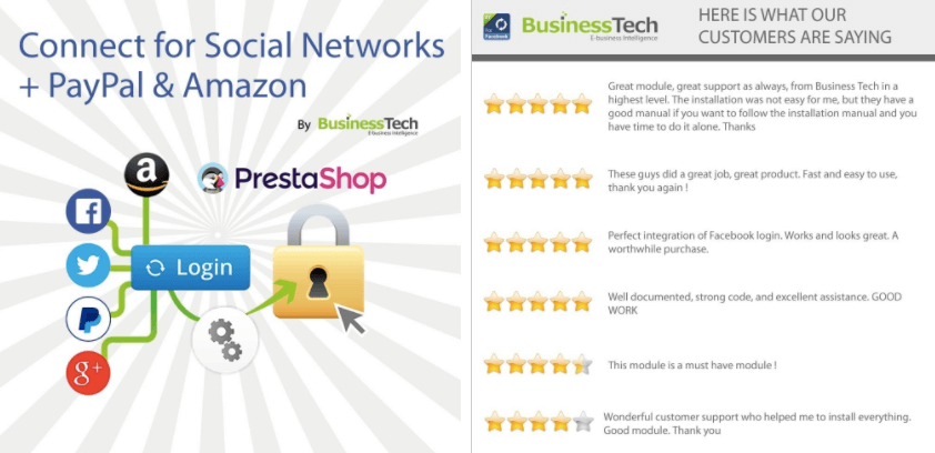 Prestashop: Modulo Connect per Social Networks