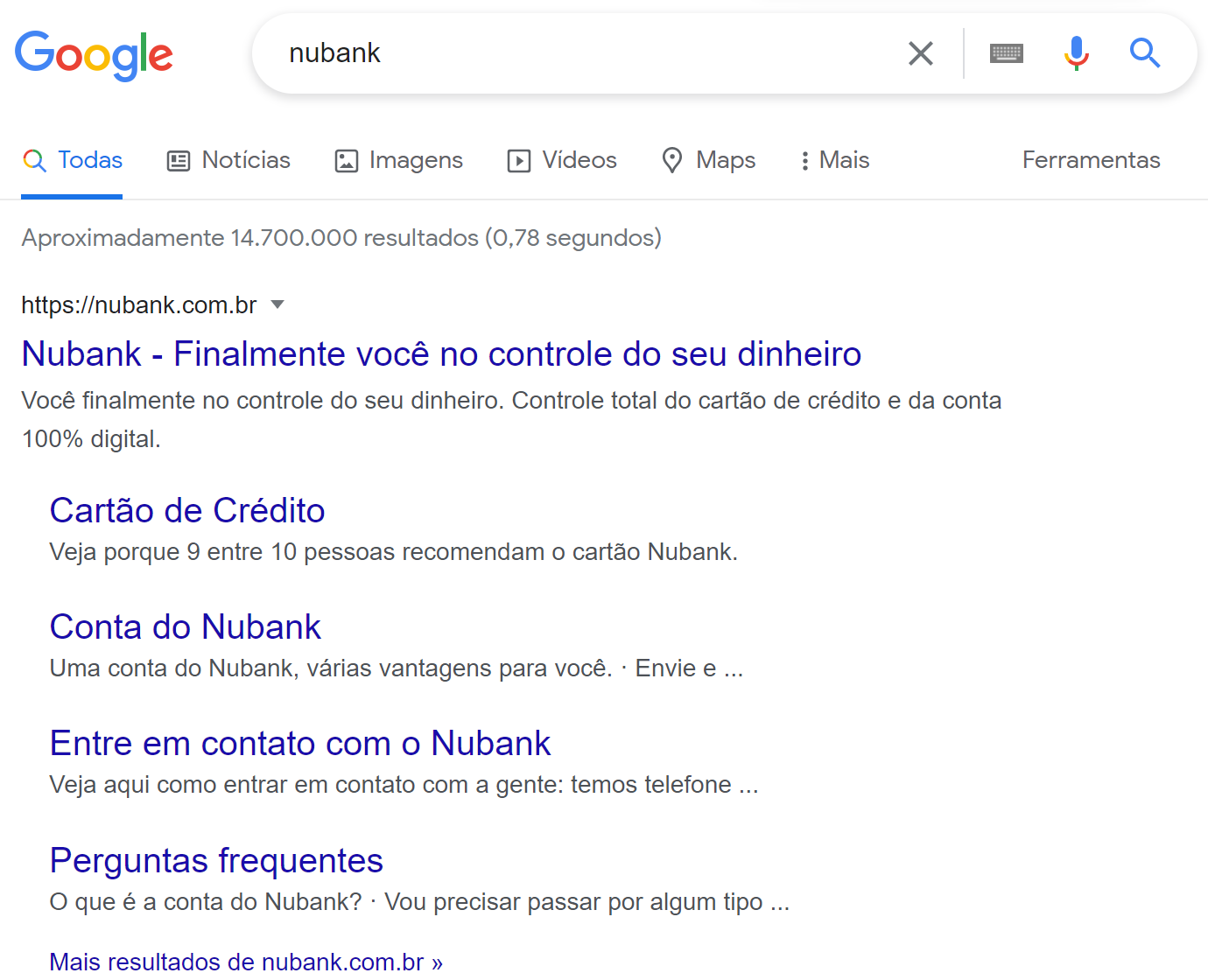 recursos da SERP - sitelinks