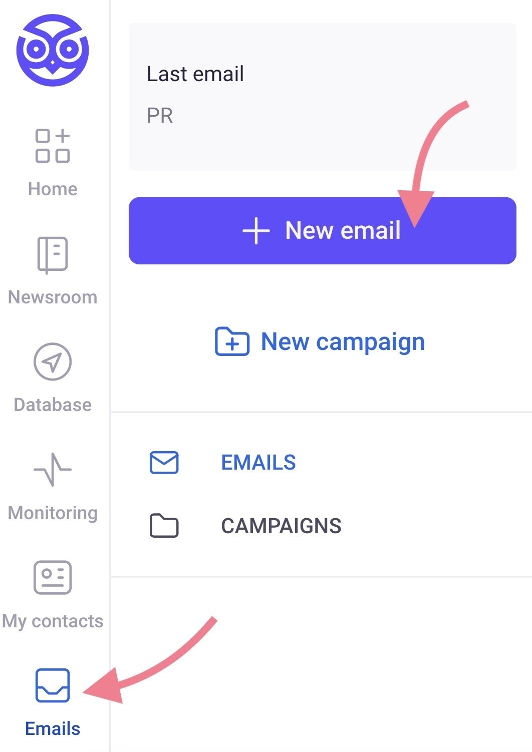 create a new email in Prowly