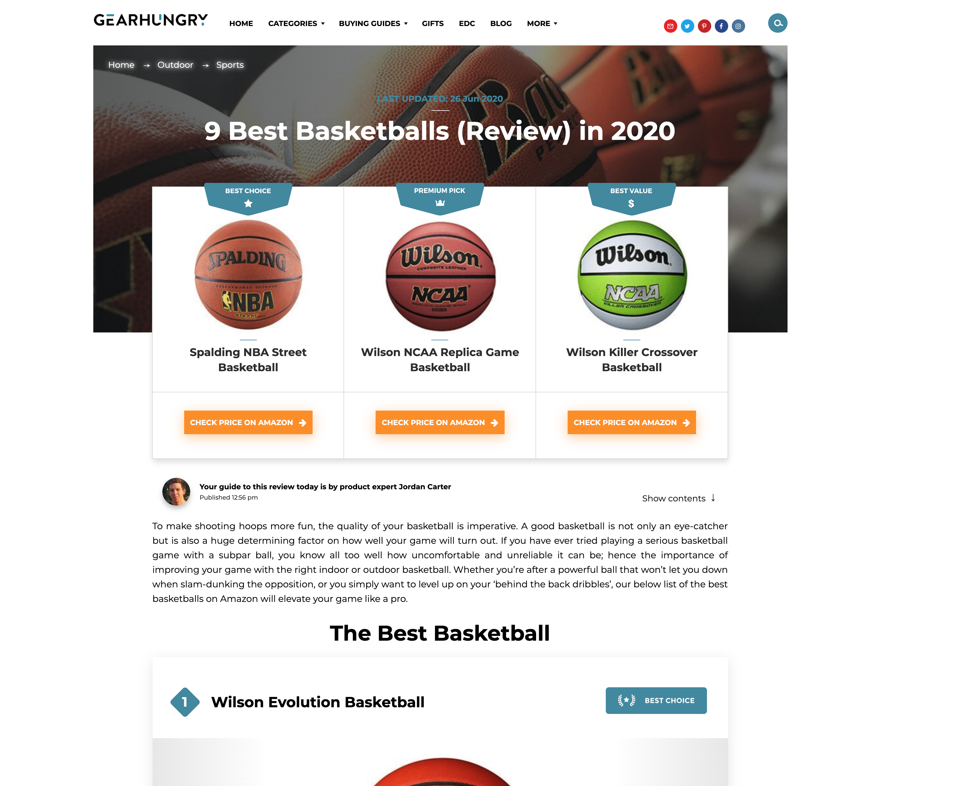 GearHungry 9 Best Basketballs buying guide screenshot