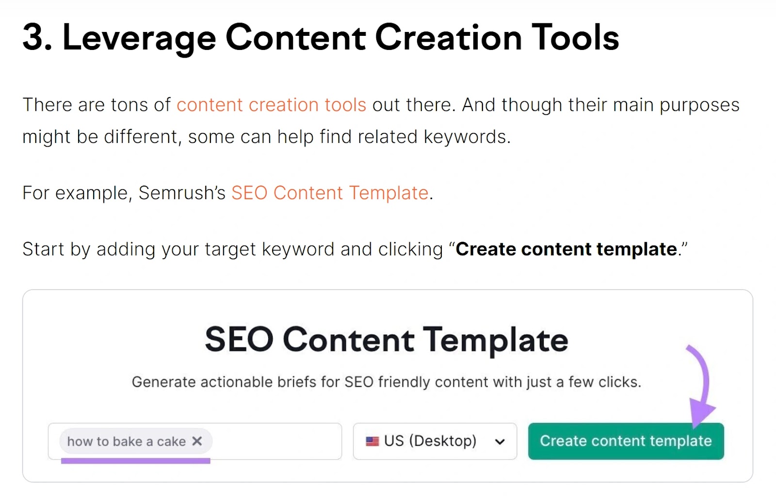"3. Leverage content creation tools" section of the article