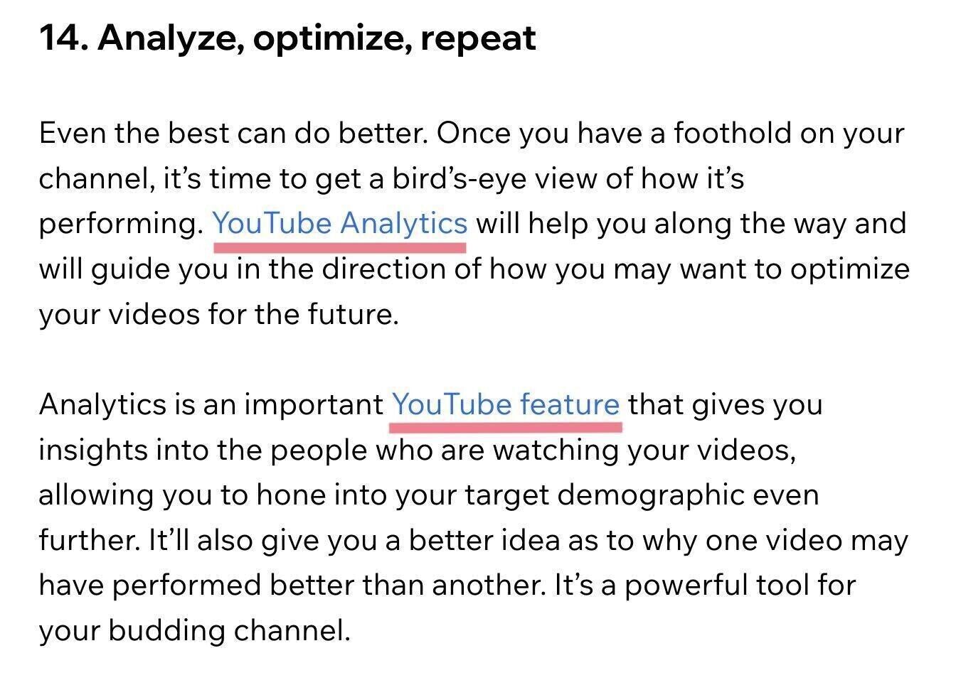 Wix guide on how to create a YouTube channel excerpt