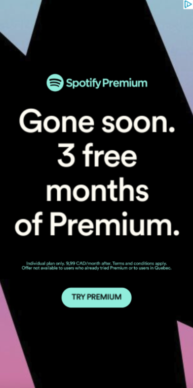 Spotify’s display ad for Spotify Premium