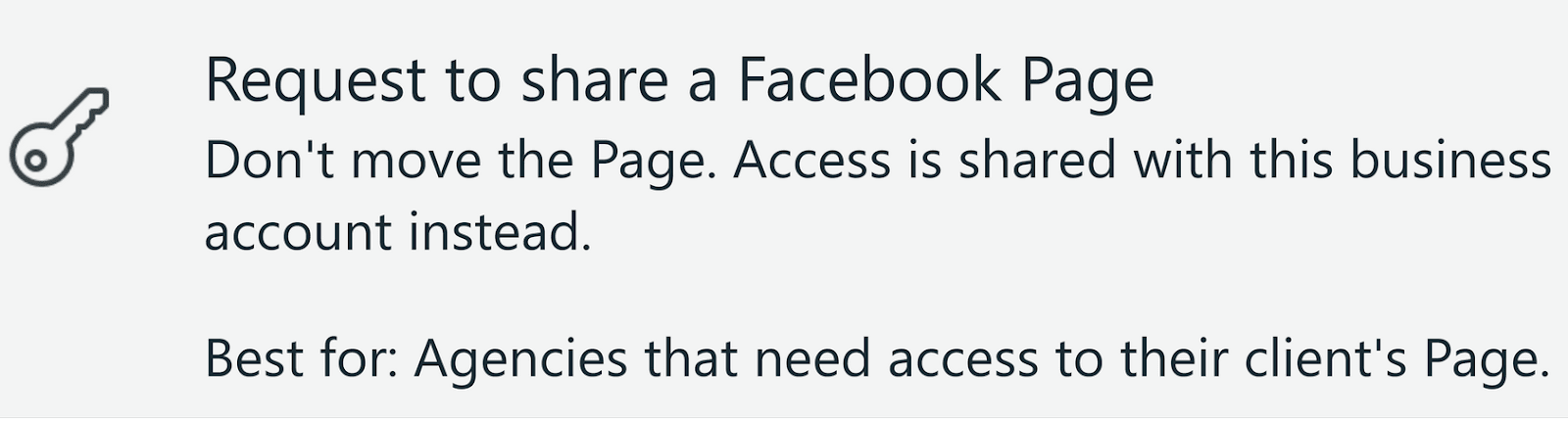 “Request to share a Facebook Page” option