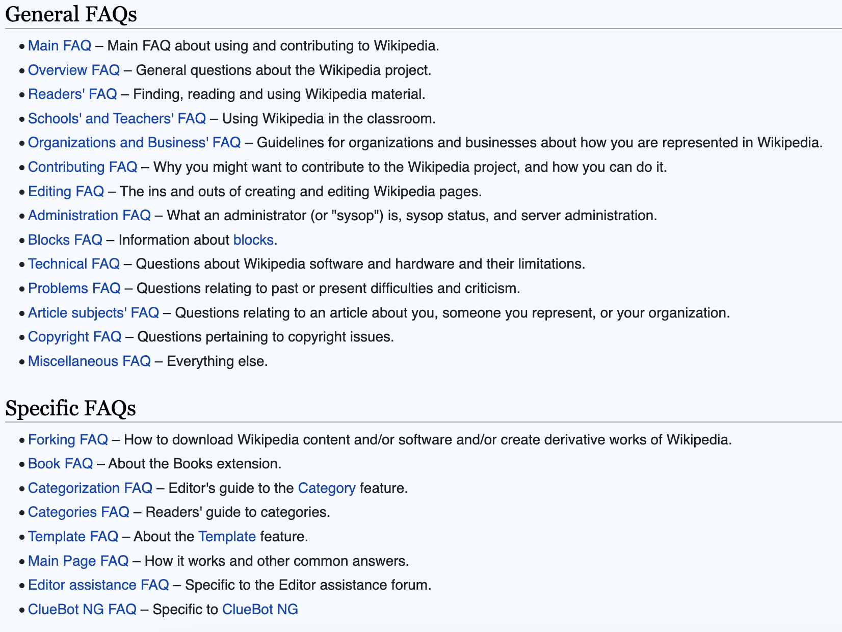 Wikipedia general faqs