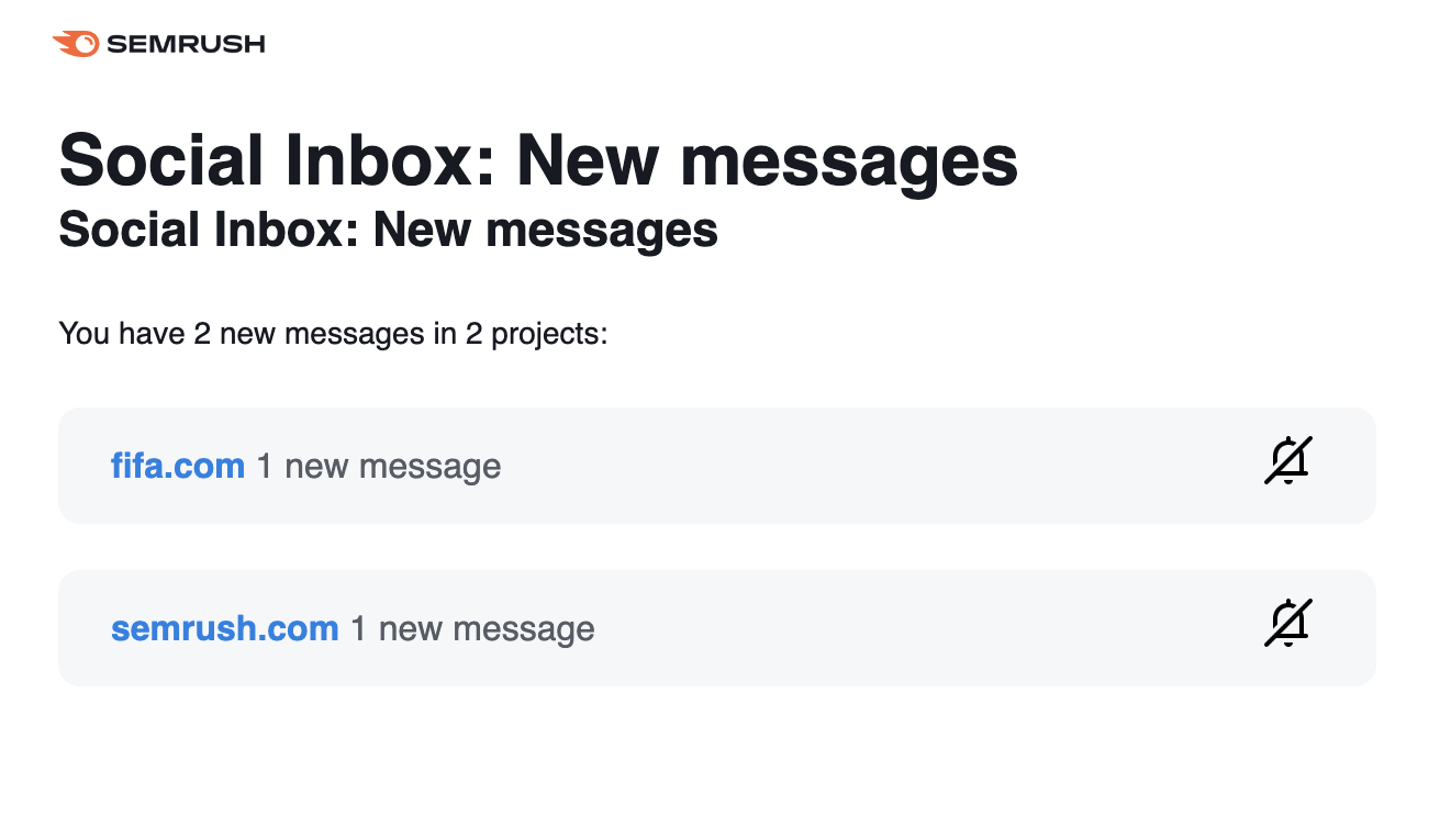 "Social Inbox: New messages" window