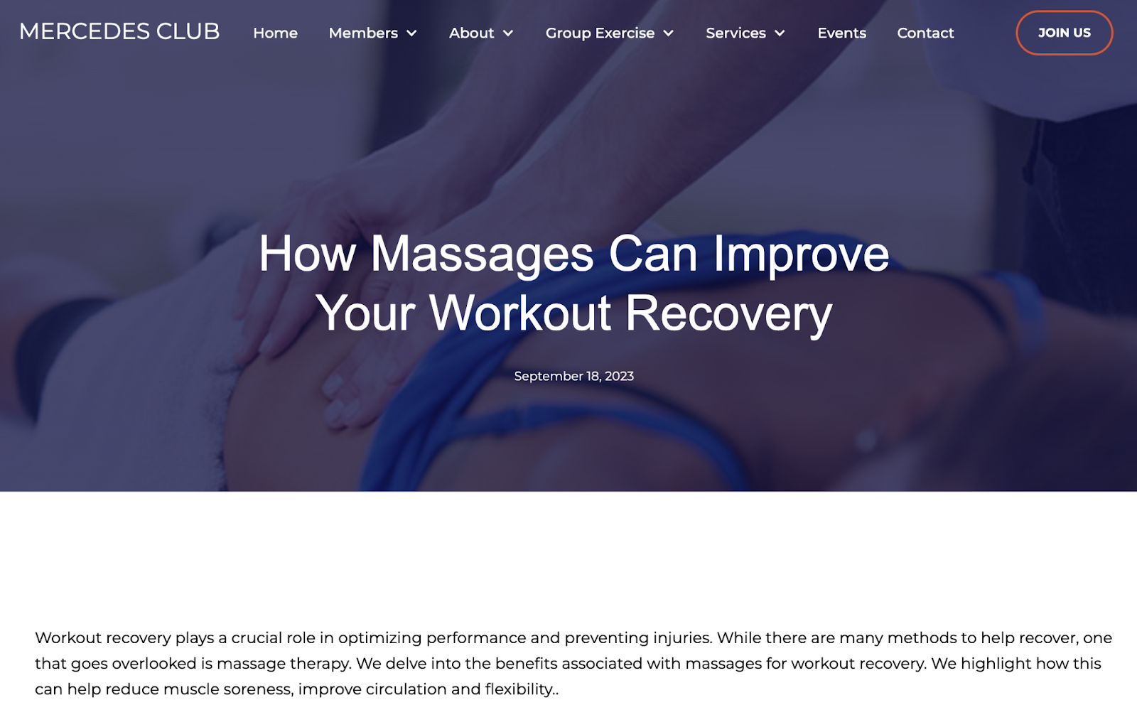 Blog position titled "How massages tin amended your workout recovery."