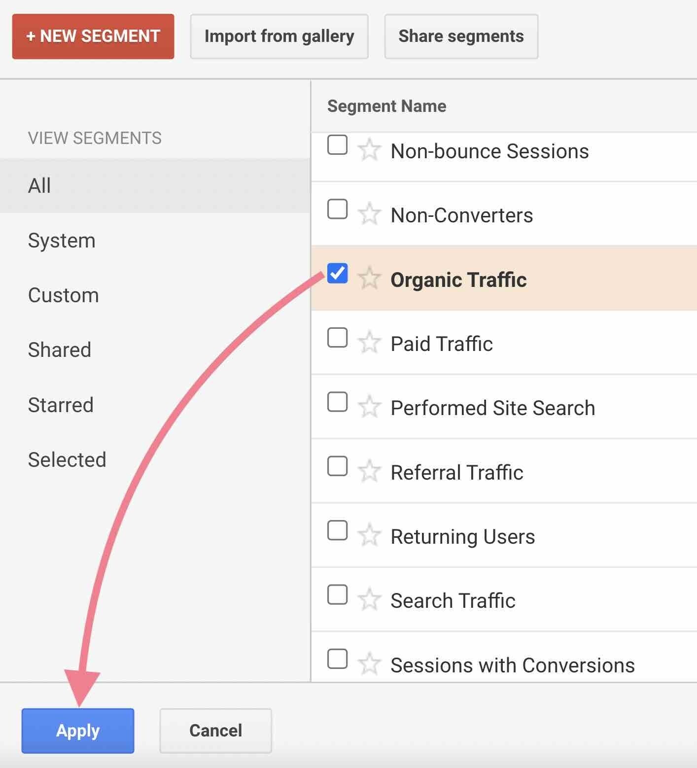 how to find organic traffic data