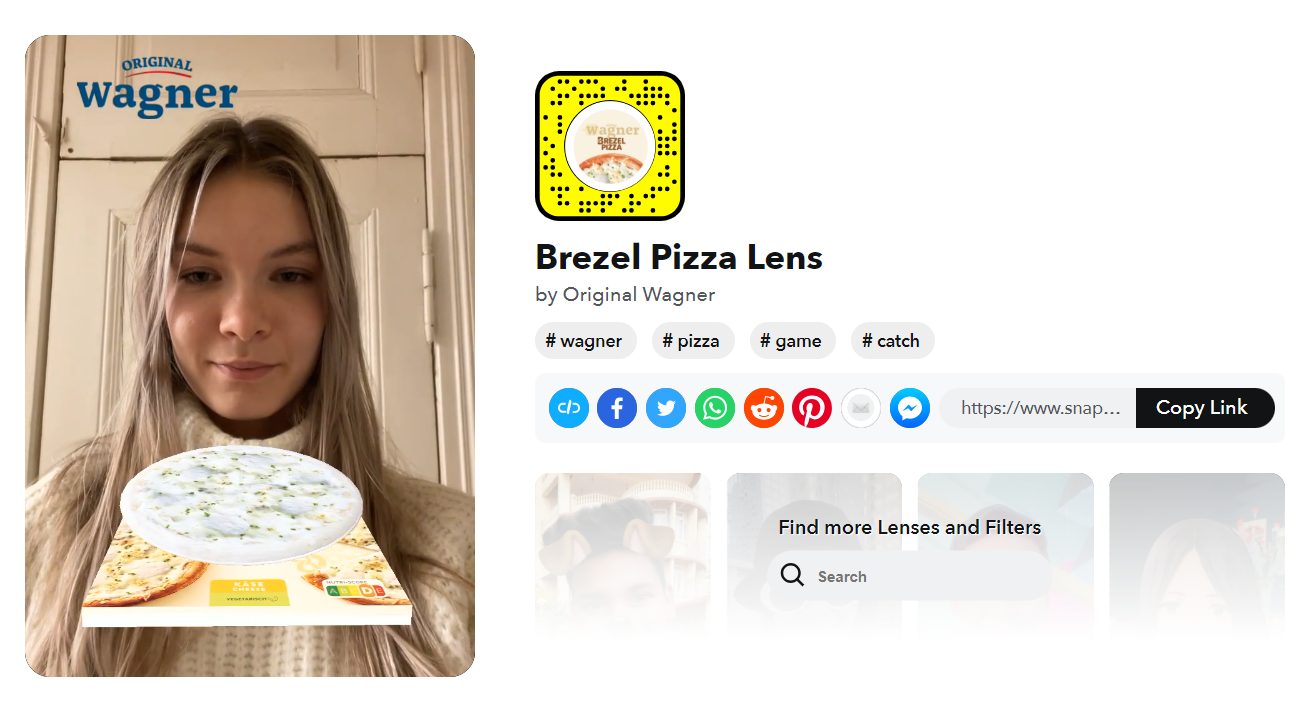 Marketing campaign example: “AR Lens Ads” by Wagner Pizza