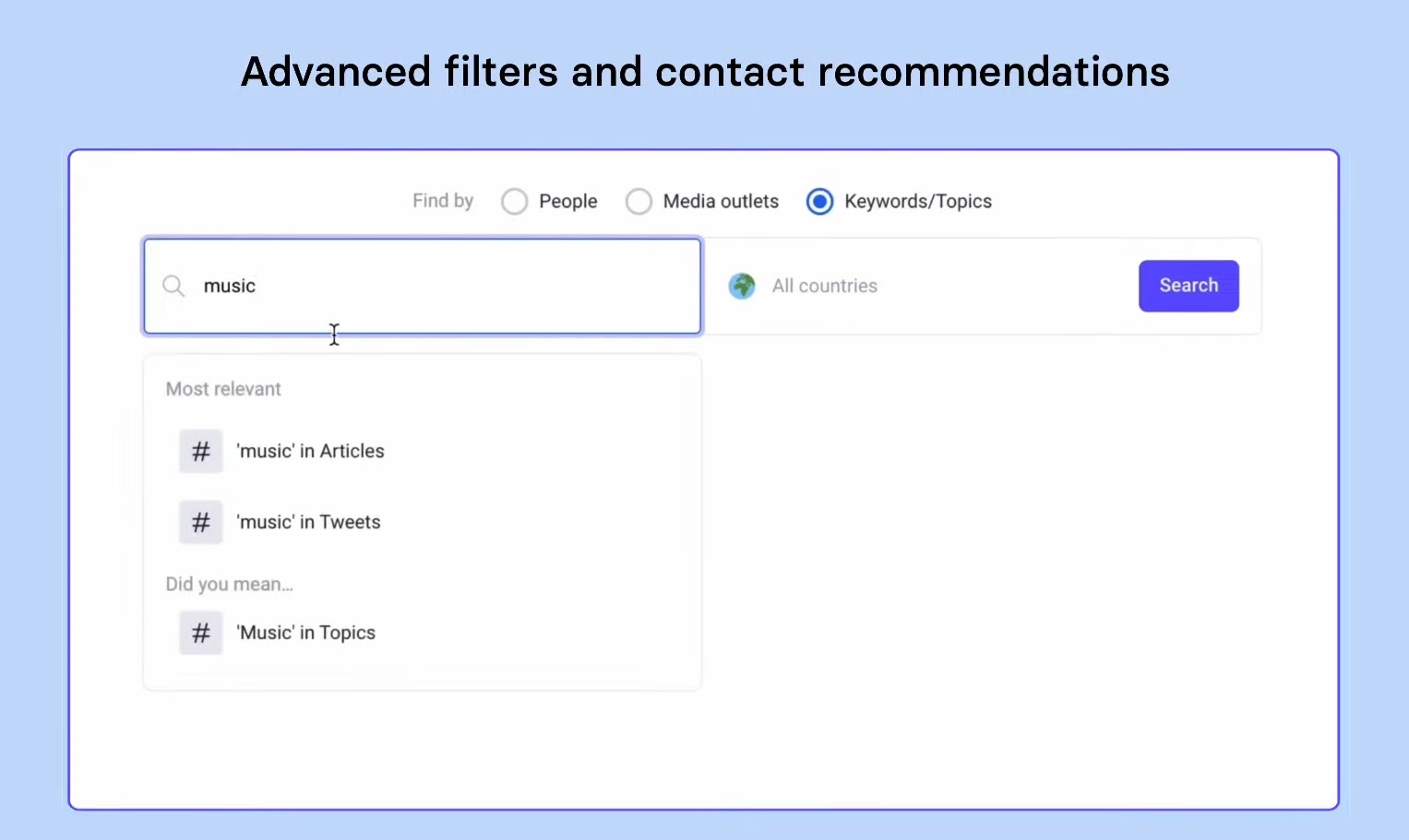 Advanced filters and contact recommendations in Prowly