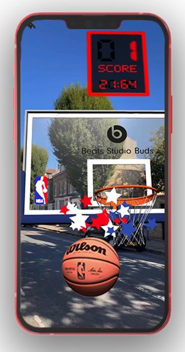 An AR Instagram filter created by NBA and Beats by Dre