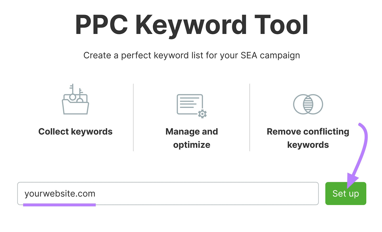 PPC Keyword Tool page