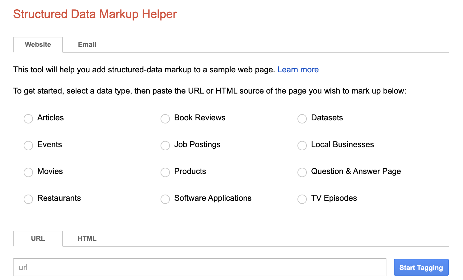 Structured Data markup helper