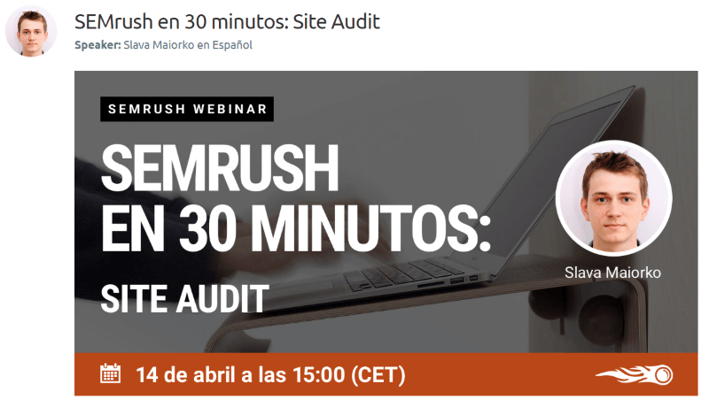 Formación online SEO - Webinars de SEMrush