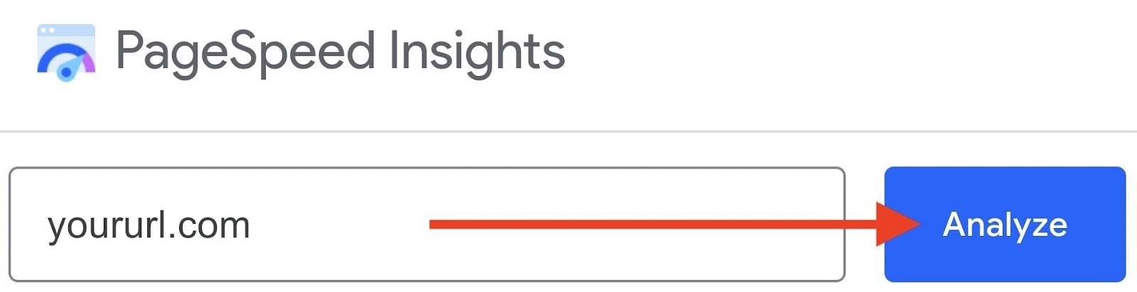 pagespeed insights tool has url entered