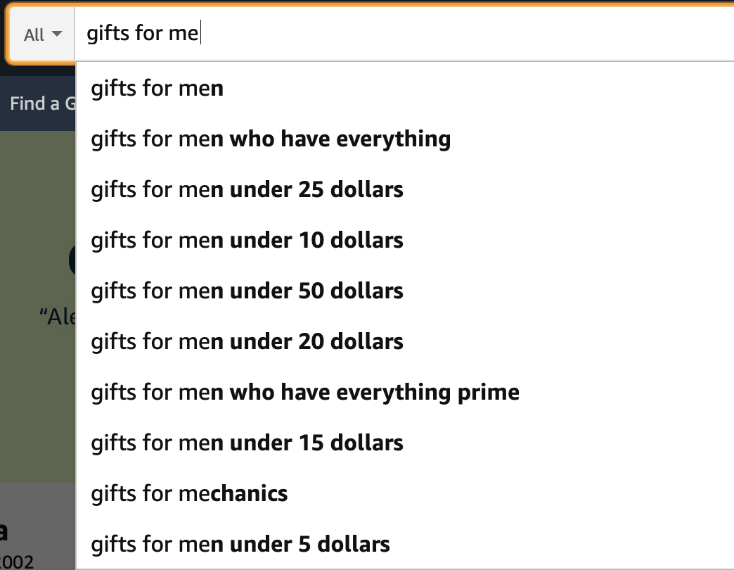 कीवर्ड अनुसंधान उपकरण के रूप में अमेज़न स्वतः पूर्ण