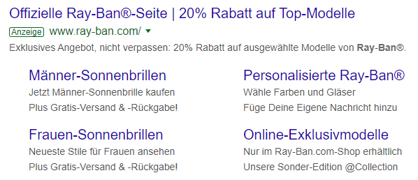 Google Ads: Anzeigenerweiterungen