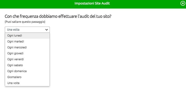 Come impostare la frequenza dell'audit