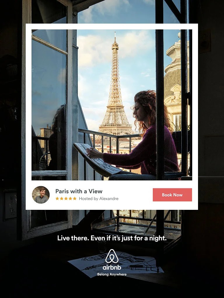 An ad from Airbnb's “Live There” campaign