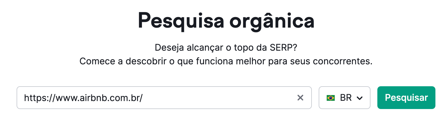 análise de concorrência - pesquisa orgânica