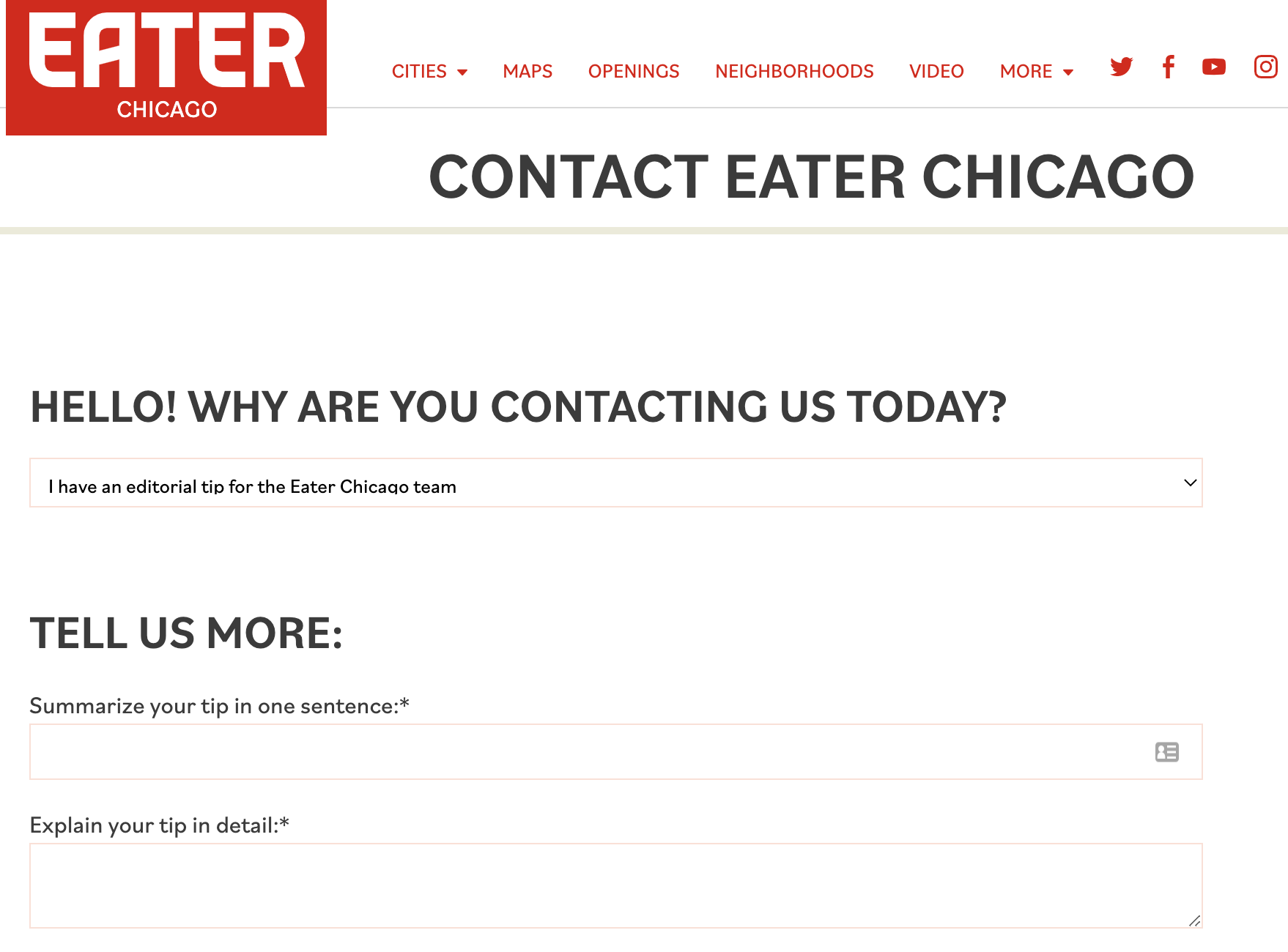 Eater Chicago interaction  america  page