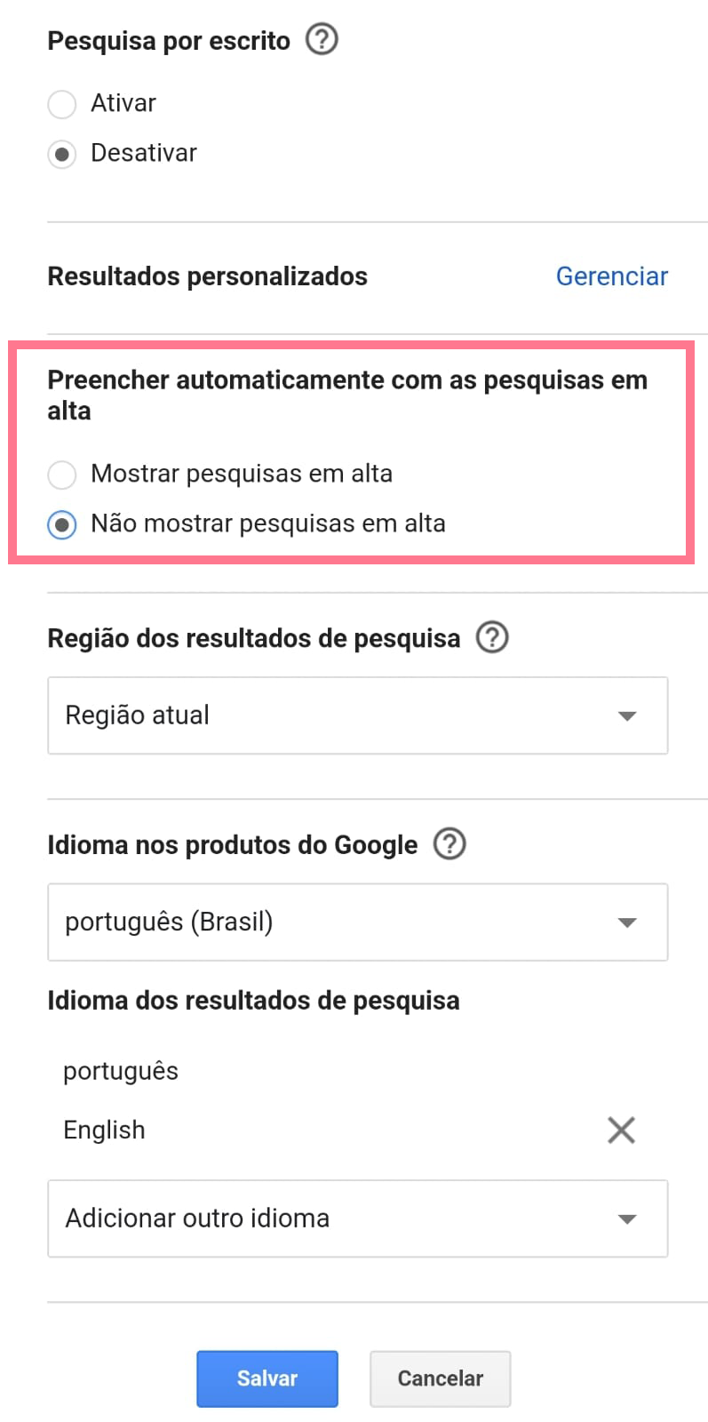 Como remover canais dos resultados de pesquisa do  - Portal