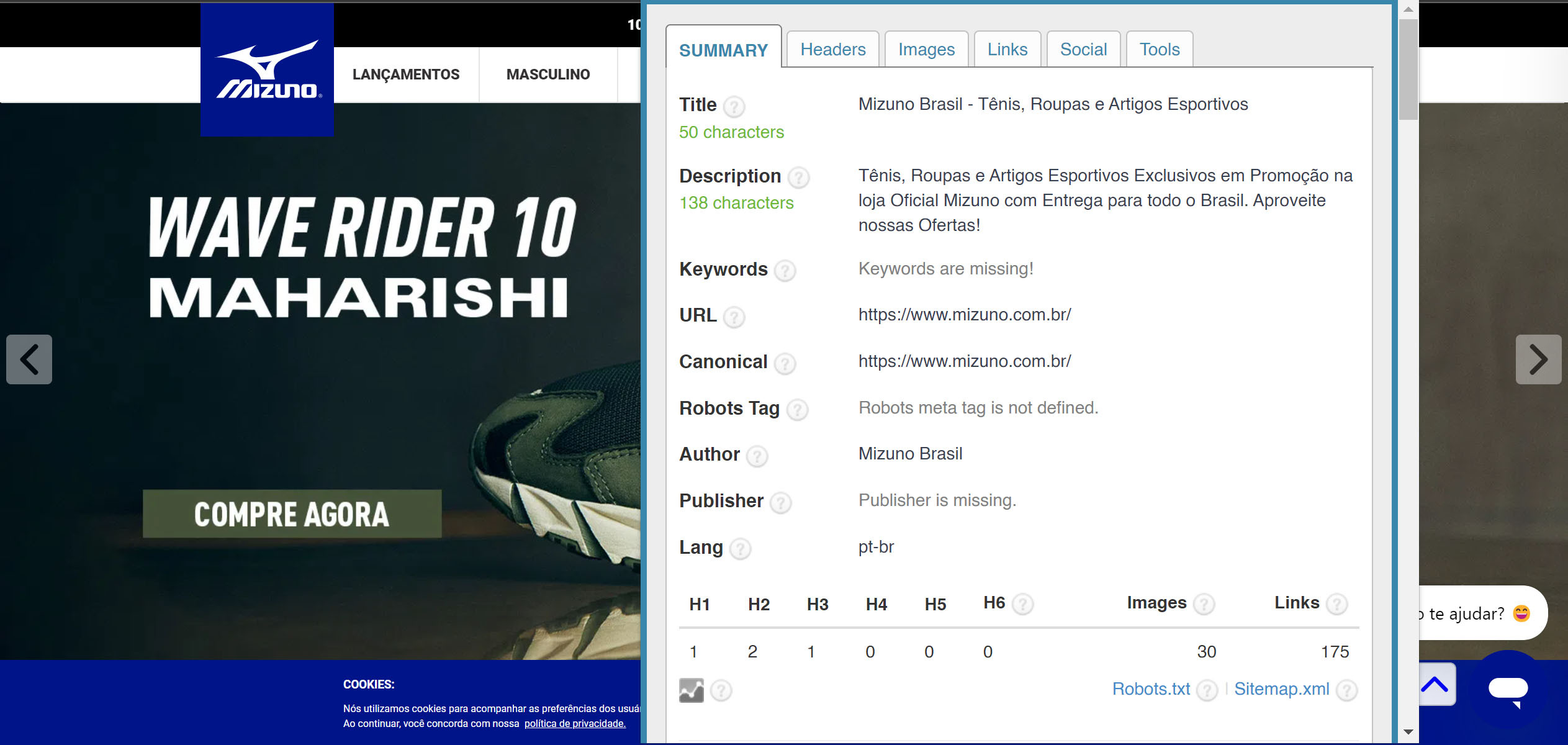 10 opções para você usar no navegador 12 SEO META in 1 Click em uma página
