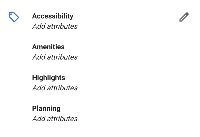 How to see available GMB attributes