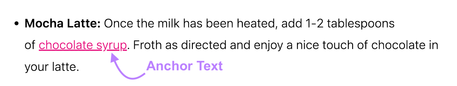 Example of anc،r text s،ws a text phrase in a different color and underlined within the ،y text.
