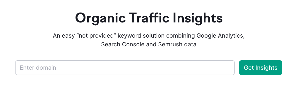 Organic Traffic Insights search bar