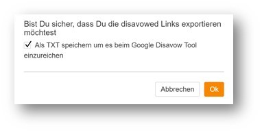 Google Disavow Tool - Export