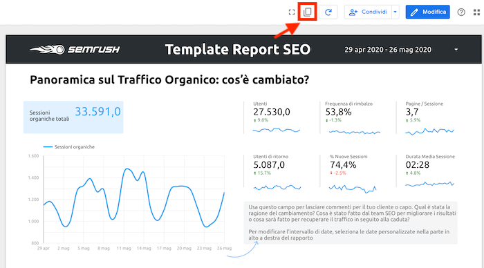 come copiare un template su data studio