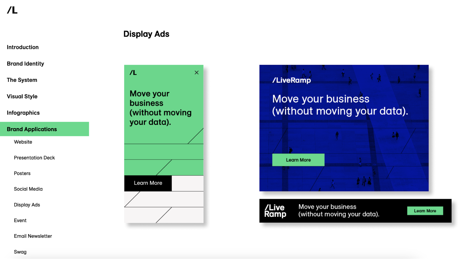 display advertisement  examples for sidebars, quadrate  ads, and scenery  ads