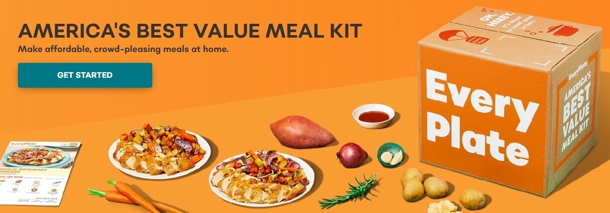 EveryPlate landing page with UVP