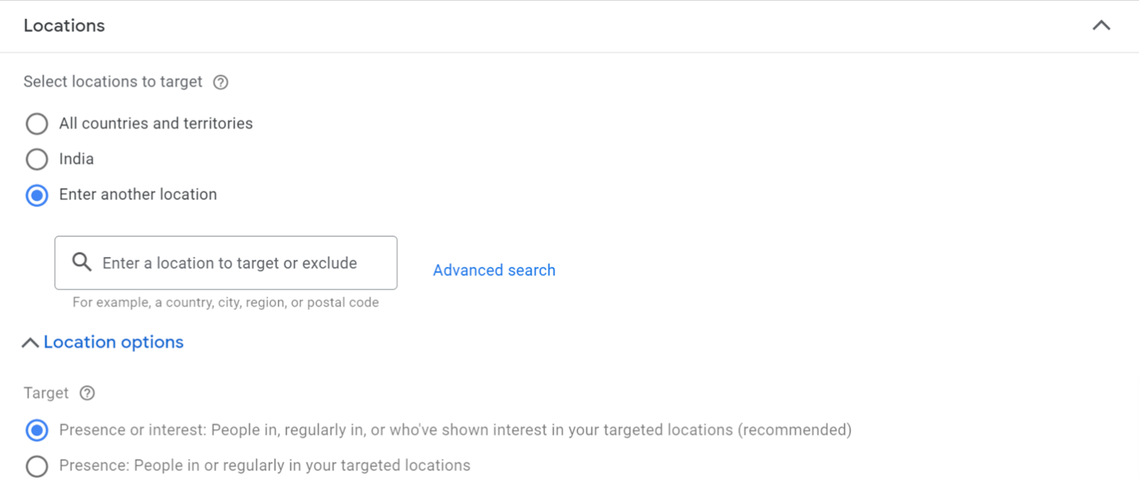 Google's location-targeting feature