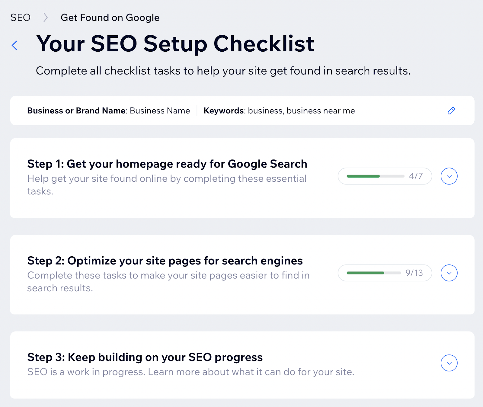 SEO Setup Checklist