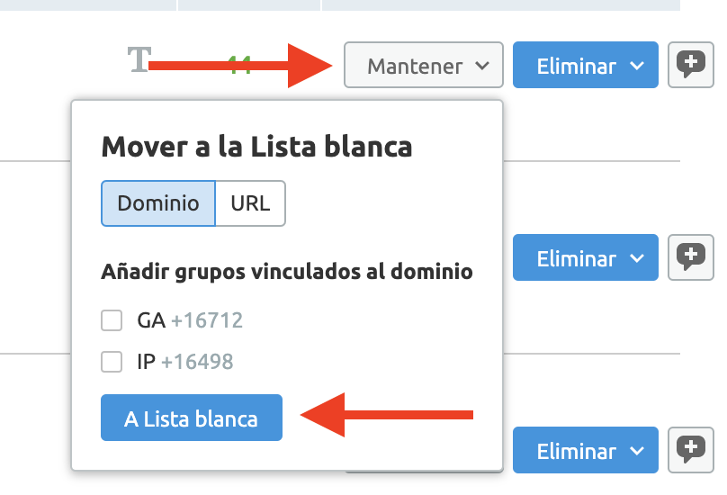 Analizar backlinks y enlaces SEO - Lista blanca