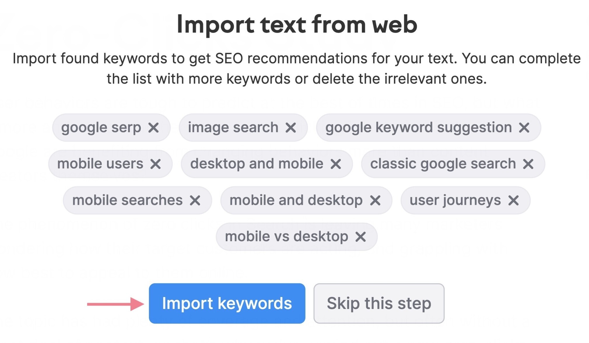 seo writing assistant keywords