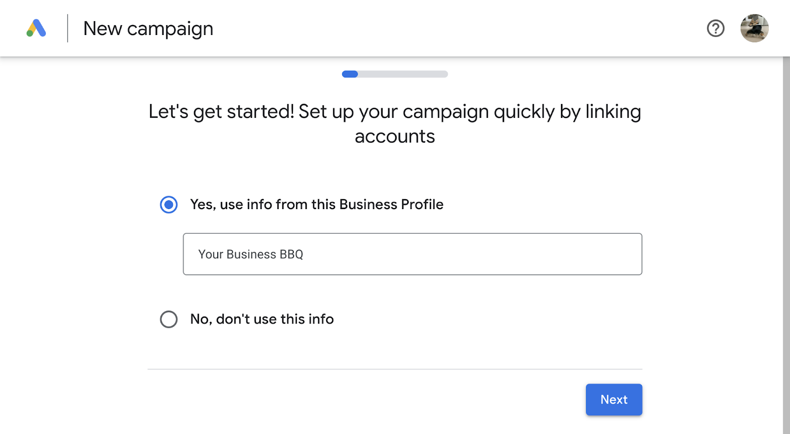 Creating a Google Ads account