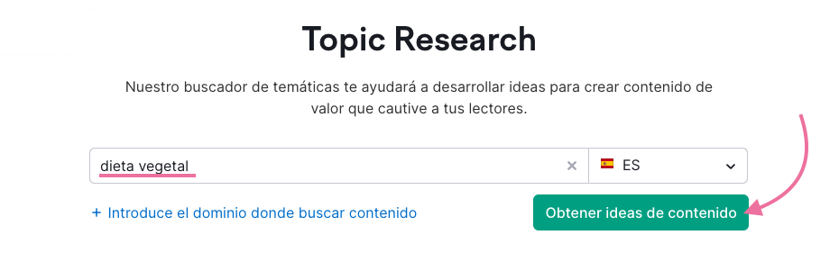 Página principal de Topic Research