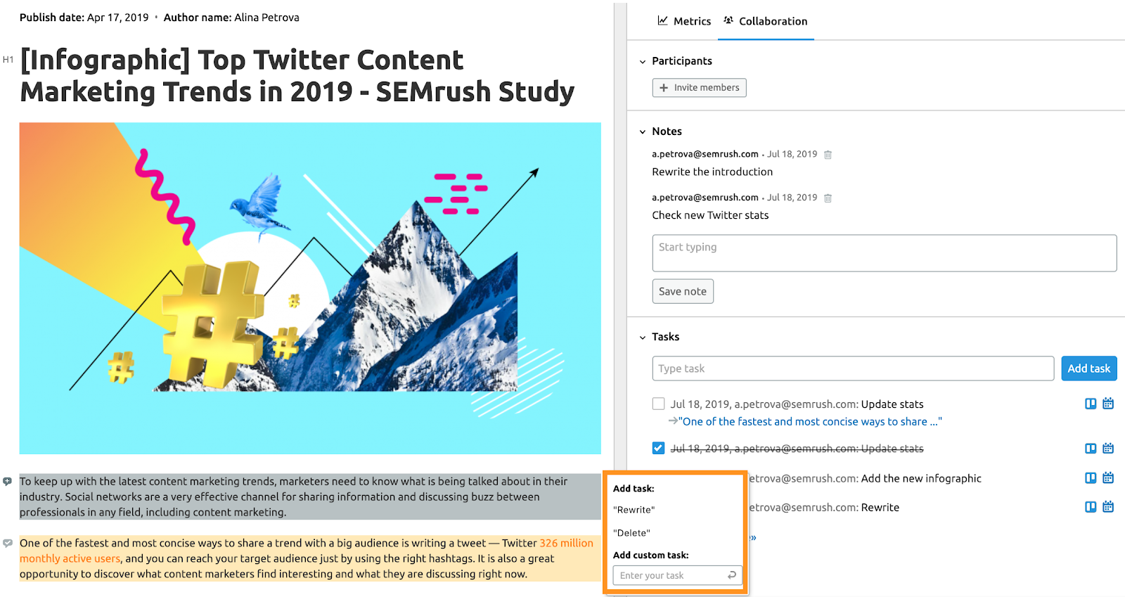 Task in Content Audit